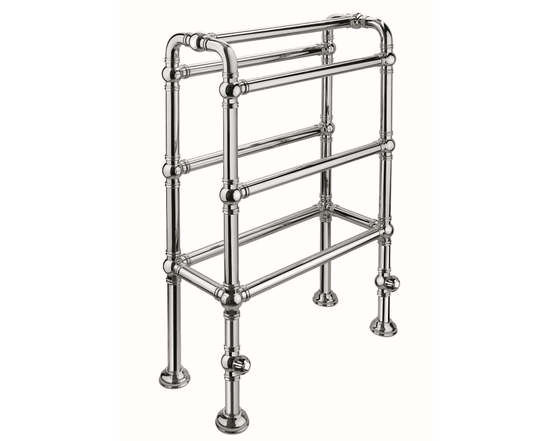 BTR7 Floor mounted heated towel rail in solid brass