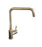 Francone BT14 kitchen mixer faucet with an L-shaped swivel spout in unlacquered brass.