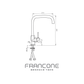 Technical drawing with dimensions for the Francone BT14 deck-mounted mixer faucet.