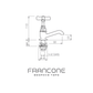 Technical drawing with dimensions for the Francone BT15W traditional solid brass bathroom pillar tap.
