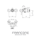 Technical drawing with dimensions for the Francone BT23TF solid brass thermostatic bath filler tap.