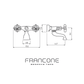 Technical drawing with dimensions for the Francone BT25 traditional solid brass bath filler faucet.