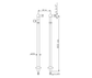 Technical drawing with dimensions for the Francone BT25F floor-mounted solid brass bathroom tap legs.