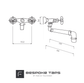 Technical drawing with dimensions for the Francone BT25S solid brass wall-mounted tap faucet.