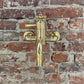 Traditional Francone BT34T wall-mounted thermostatic bathroom faucet in unlacquered brass.