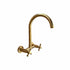 Traditional Francone BT35 unlacquered brass wall-mounted faucet with a swivel spout.