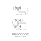 Technical drawing with dimensions for the Francone BT41Q unlacquered brass traditional wall tap faucet.