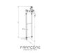 Technical drawing with dimensions for the Francone BT41TF traditional floor-mounted solid brass bathroom tap faucet.