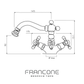 Technical drawing with dimensions for the Francone BT46 traditional deck-mounted classic brass bidet tap faucet.