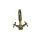 Traditional Francone BT51 unlacquered brass deck mounted bathroom tap, also a faucet, handcrafted in Italy.