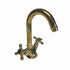 Bespoke Francone BT51 unlacquered brass bathroom faucet featuring a classic curved short spout.