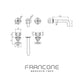 Technical drawing with dimensions for the Francone BT55 wall-mounted basin tap, also a faucet.