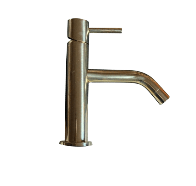 The Francone BT64 deck-mounted bathroom mixer tap and faucet in unlacquered brass.