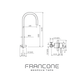 Technical drawing with dimensions for the Francone BT67 floor-mounted bathroom mixer tap and faucet.