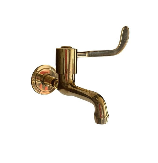 Traditional Francone BT72L solid brass wall mounted bathroom faucet with a long medical lever handle.