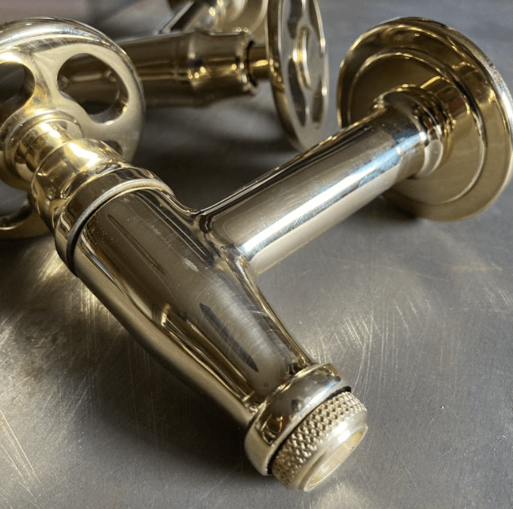 Traditional Francone BT73 solid brass wall-mounted bib tap faucet with vintage wheel handle.