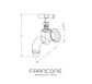 Technical drawing with dimensions for the Francone BT74 traditional solid brass bib tap faucet.