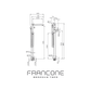 Technical drawing with dimensions for the Francone BT77 floor-mounted bath tap and mixer faucet.