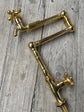 Francone BT83 traditional unlacquered brass deck mounted kitchen pot filler faucet.