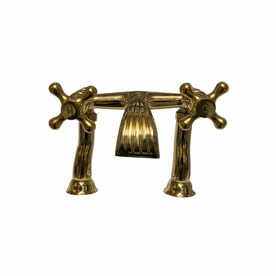 Francone BT89D traditional deck-mounted solid brass bath filler faucet with a custom fluted spout.