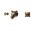 Traditional Francone BT90 unlacquered brass wall mounted bathroom faucet featuring an artisan bear head spout.