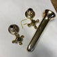 Traditional Francone BT91 unlacquered brass wall mounted bathroom tap with hot and cold cross handles.