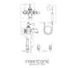 Technical drawing with dimensions for the Francone BT95D traditional bath filler faucet in solid brass.