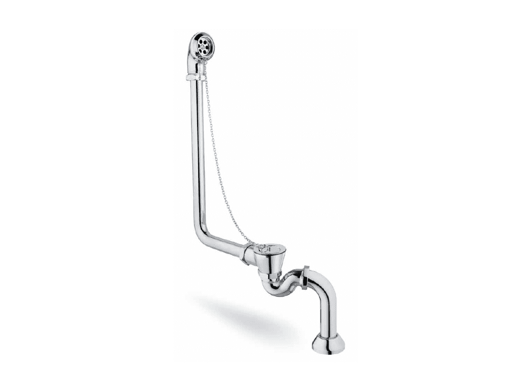 Francone BTA10 brass bath waste and overflow with chain plug for traditional exposed bathroom bathtubs.