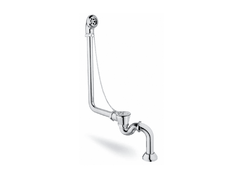 Francone BTA10 brass bath waste and overflow with chain plug for traditional exposed bathroom bathtubs.