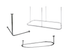 Francone BTA11 bespoke solid brass shower curatin rails in L-shaped, rectangular, and oval configurations.