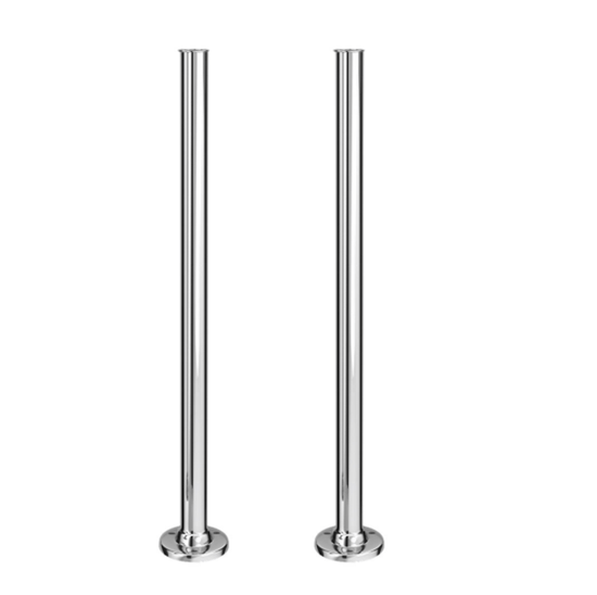 Francone BTA12 round decorative bath pipe shrouds in solid brass for luxury bathrooms.