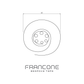 Technical drawing with dimensions for the Francone BTA2 circular traditional brass basin drain waste.