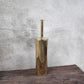 Francone BTA25 cylindrical toilet brush holder handcrafted in solid unlacquered brass for luxury bathrooms.