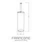 Technical drawing with dimensions for the Francone BTA25 round solid brass toilet brush holder.