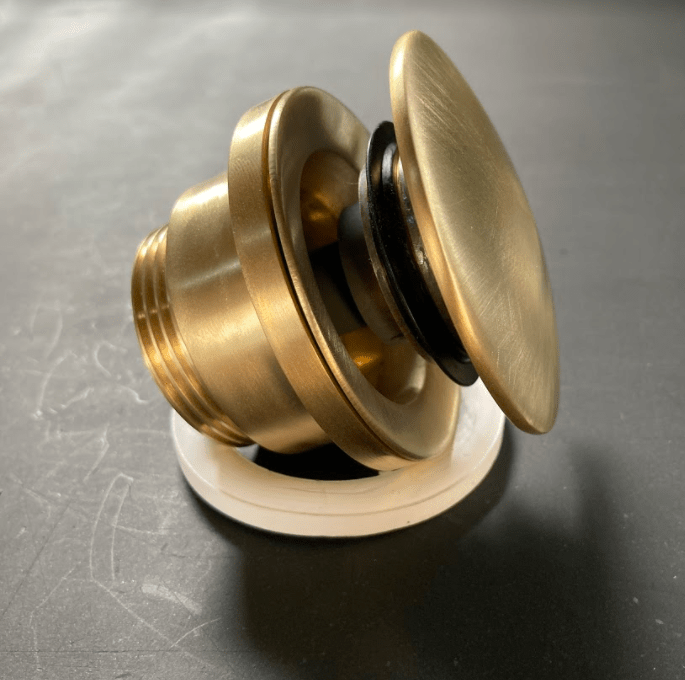 Francone BTA4 unslotted solid brass dual plug waste for a luxury bathroom basin.