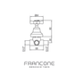 Technical drawing with dimensions for the Francone BTA5 wall-mounted bath and shower diverter handle.