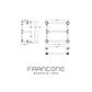 Technical drawing with dimensions for the Francone BTR10 electric three-bar heated towel rail.