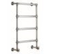 Francone BTR11 traditional 4-bar plumbed heated towel rail with wheel valves in brass.