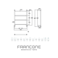Technical drawing with dimensions for the Francone BTR13 solid brass electric heated towel rail with 4 bars.