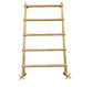 Francone BTR14 traditional five-bar plumbed heated towel rail in unlacquered brass.