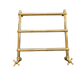 Francone BTR16 traditional three-bar plumbed heated towel rail in unlacquered brass.