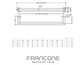 Technical drawing with dimensions for the Francone BTR18 solid brass electric heated towel rail.
