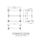 Technical drawing with dimensions for the Francone BTR3 traditional heated brass towel rail.