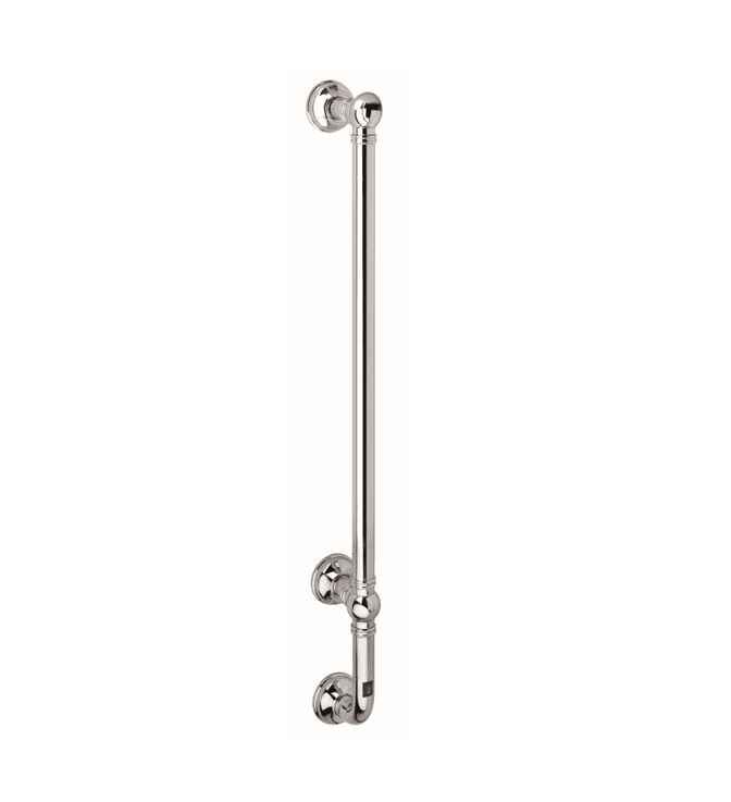Francone BTR9 traditional electric vertical single bar heated towel rail in brass for luxury bathrooms.