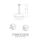 Technical drawing with dimensions for the traditional Francone BTS12 ceiling-mounted shower