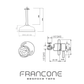Technical drawing with dimensions for the Francone BTS16 ceiling mounted bathroom shower with progressive mixer.