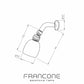 Technical drawing with dimensions for the Francone BTS50 solid brass wall-mounted shower head.
