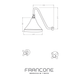 Technical drawing with dimensions for the Francone BTS54 solid brass classic wall-mounted shower with bell showerhead.