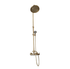 Francone BTS60 traditional solid brass column shower with overhead rose and handset.