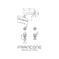 Technical drawing with dimensions for the Francone BTS9 traditional wall-mounted bathroom shower faucet set.